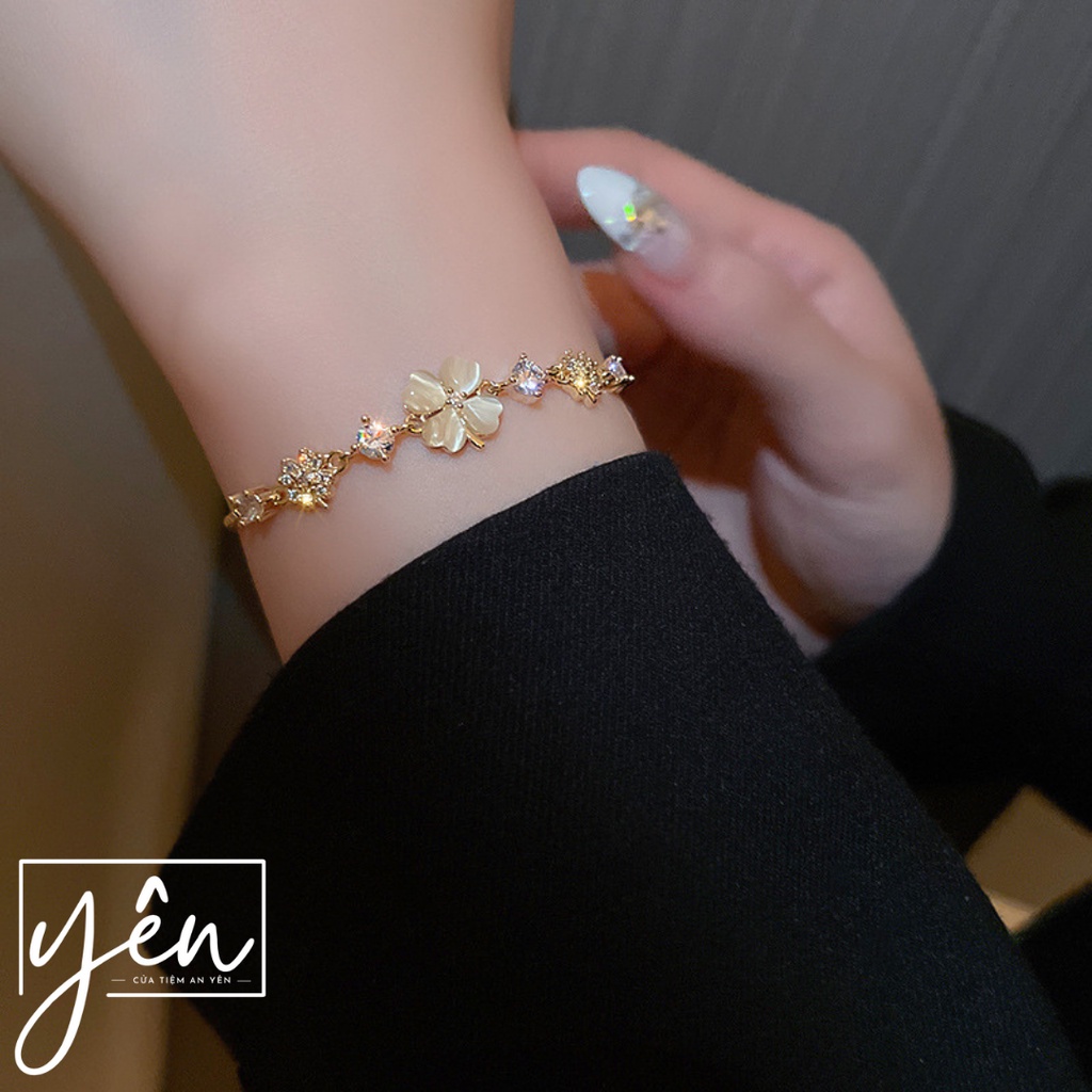 Vòng tay lắc tay charm cỏ bốn lá đem lại may mắn bình an phụ kiện cho nữ (TheCLOVER)