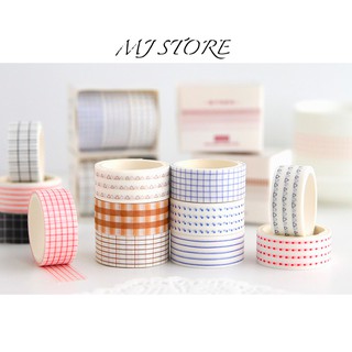 Băng keo set 3 cuộn caro - washi tape - mjstore