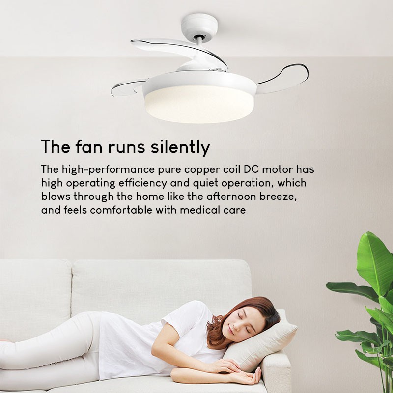 [BẢN Q.TẾ] ĐÈN LED KIÊM QUẠT TRẦN VÔ HÌNH THÔNG MINH YEELIGHT C2101C1060 (XIAOMI YOUPIN) - Quạt đảo chiều, công suất lớn