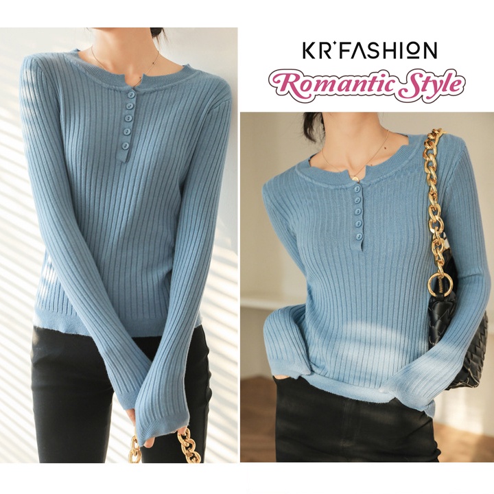 Áo len nữ AL201 KRFashion trơn ôm body mềm mịn co giãn loại 1 nhiều màu trend Korea dễ phối đồ