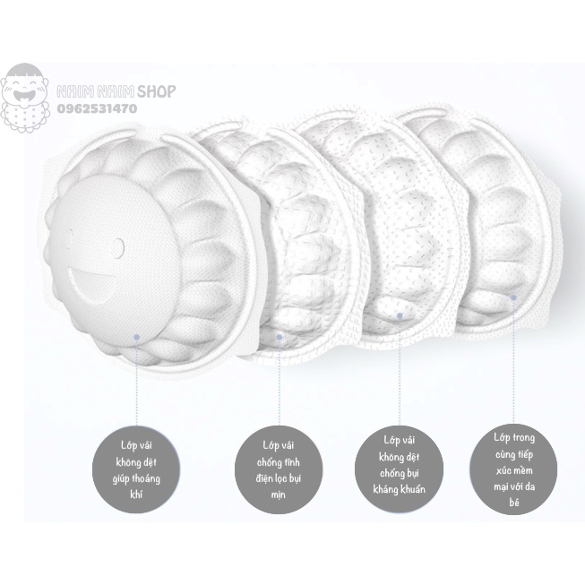 Khẩu trang 3D cho bé hoa hướng dương Bakala xuất Nhật