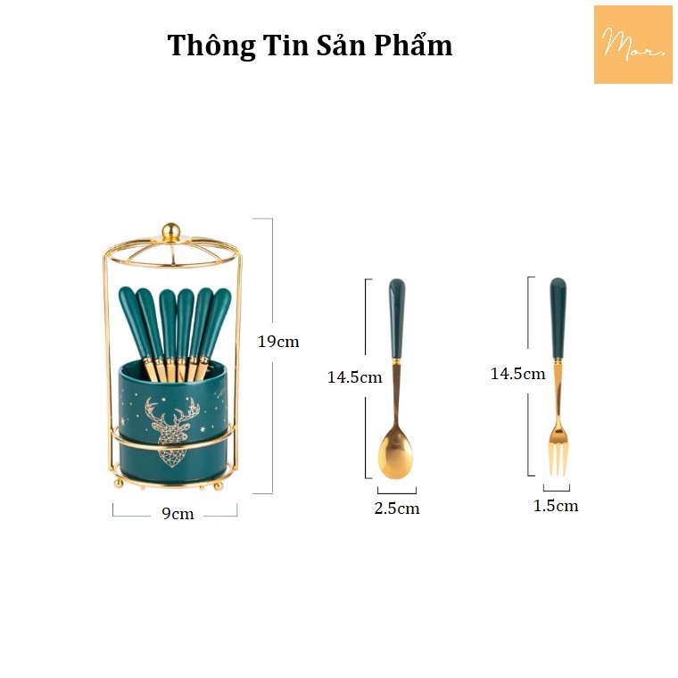 Bộ cốc sứ đựng thìa dĩa - OD6
