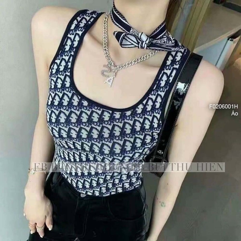 Áo Len hoạ tiết chữ D hai dây TT0206