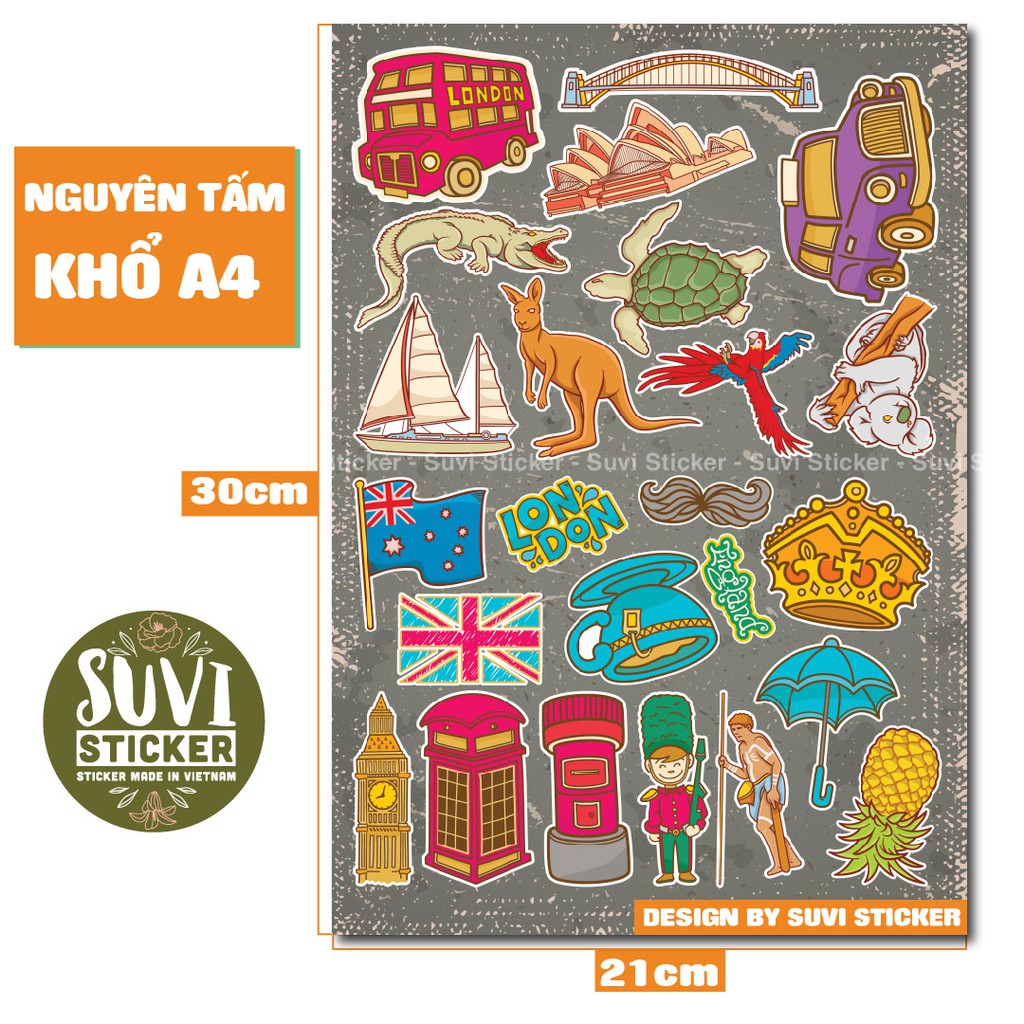 Single Sticker - Hình dán Travel chống nước sticker dán laptop, điện thoại, đàn guitar, mũ bảo hiểm, vali. SG07
