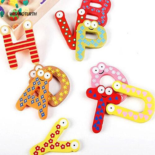 Set 26 chữ cái từ A-Z họa tiết chữ có mắt dễ thương độc đáo 5.8cm x 4cm x 0.5cm