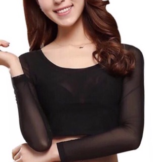 Áo lửng tay dài mặc trong áo váy sát nách(gile)