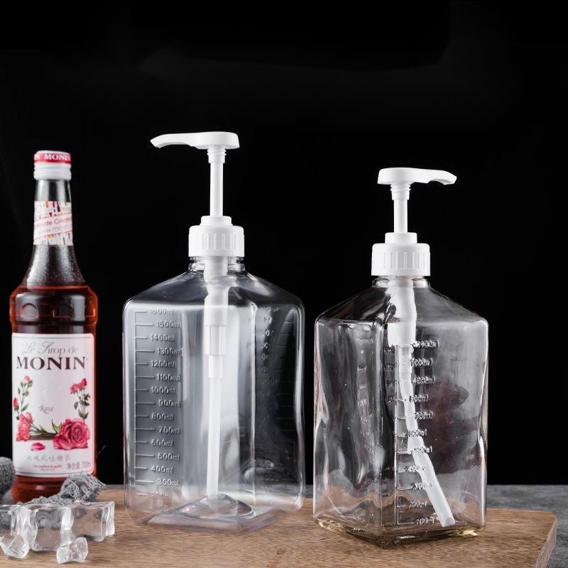 Đóng chai nhựa đường ép đầu Chai xi-rô xi-rô Xi-rô nhấn chai fructose ấn chai định lượng chai fructose chai nhựa chai nhựa ép chai Dụng cụ trà sữa4