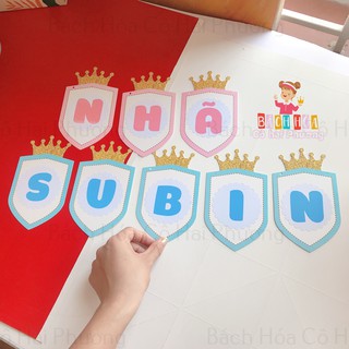 [3k2/chữ cái] Dây Chữ Ghép Tên Có Dấu Trang Trí Sinh Nhật, Thôi Nôi, Đầy Tháng Cho Bé Trai, Bé Gái Hình Vương Miệng