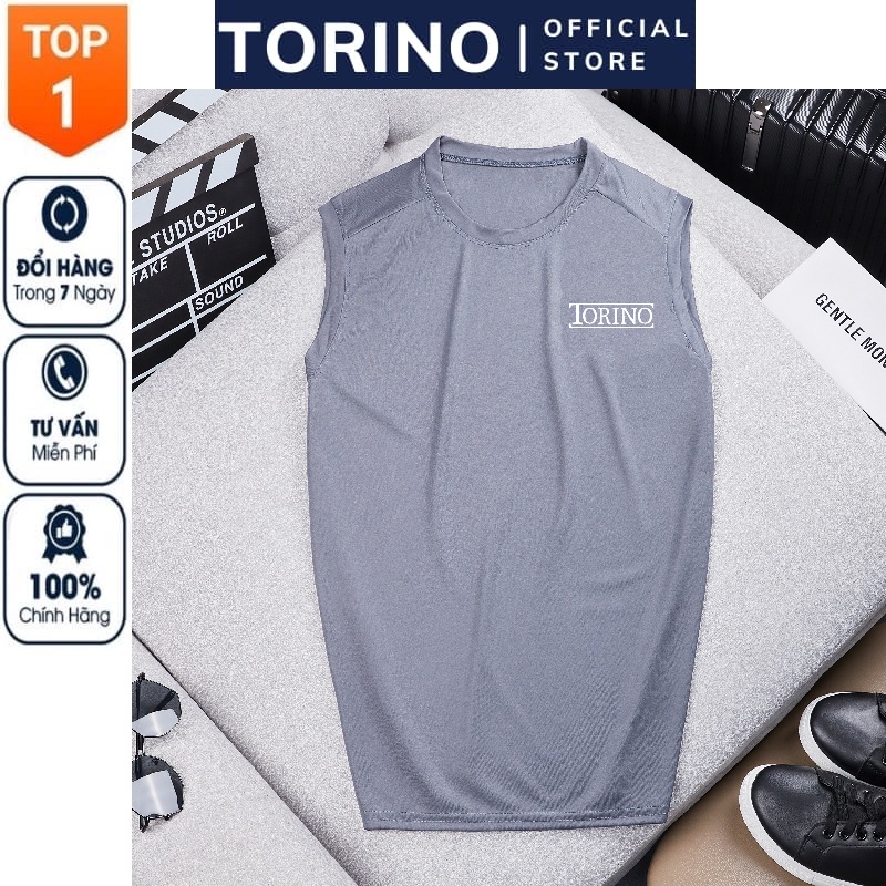 Áo thun ba lỗ nam, sát nách 𝐓𝐎𝐑𝐈𝐍𝐎 logo nổi cao cấp tập gym thể thao vải Cotton Thái thoáng mát co giãn hút mồ hôi