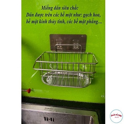 Kệ inox để đồ rửa chén bát dán tường có khay hứng nước CAO CẤP