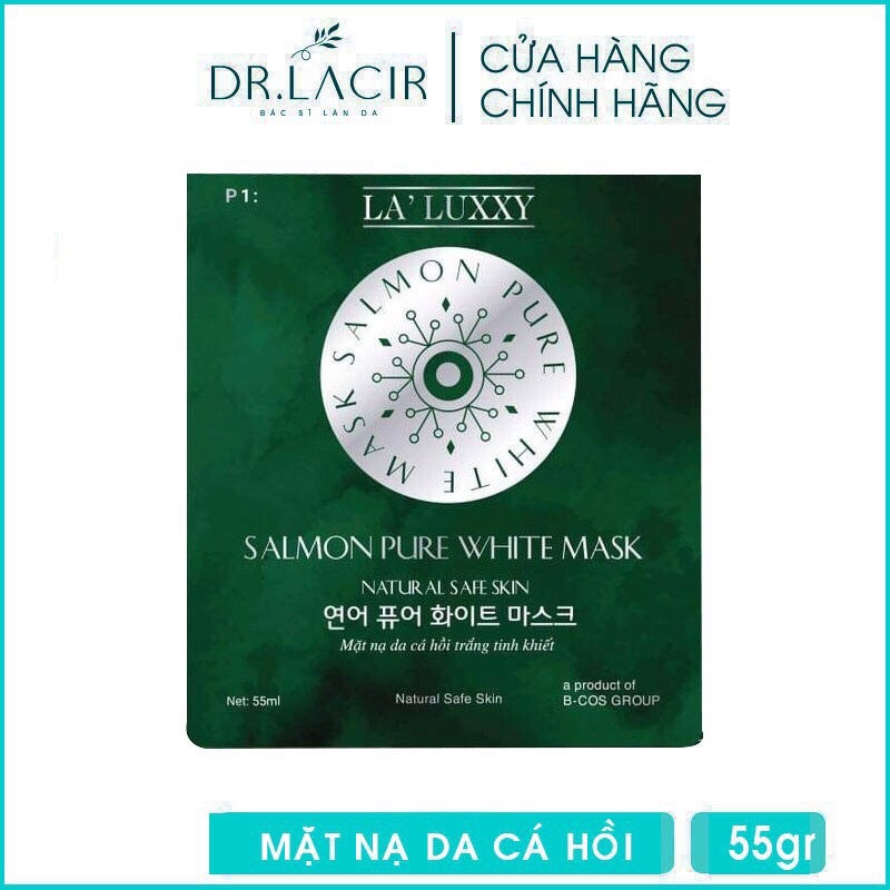 Mặt Nạ Da Cá Hồi Drlacir La'Luxxy,Hộp 3 miếng -Giúp cấp ẩm và siêu trắng mịn mướt