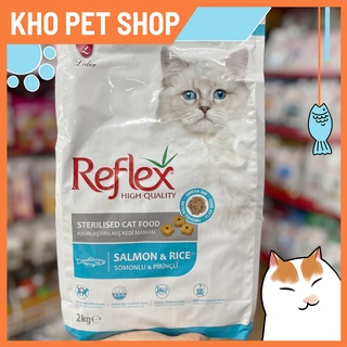 Thức ăn reflex sterilised salmon rice 2kg cho mèo triệt
