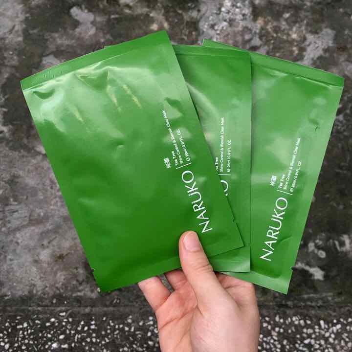 Mask Tràm Trà Cho Da Mụn, Kiểm Soát Dầu Naruko Tea Tree Shine Control & Blemish Clear Mask 26ml Kbeautyvn | Thế Giới Skin Care