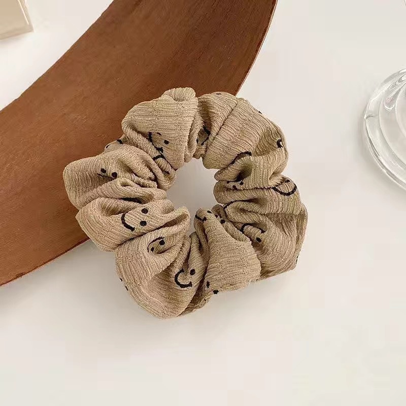 Scrunchies vải thời trang mặt cười