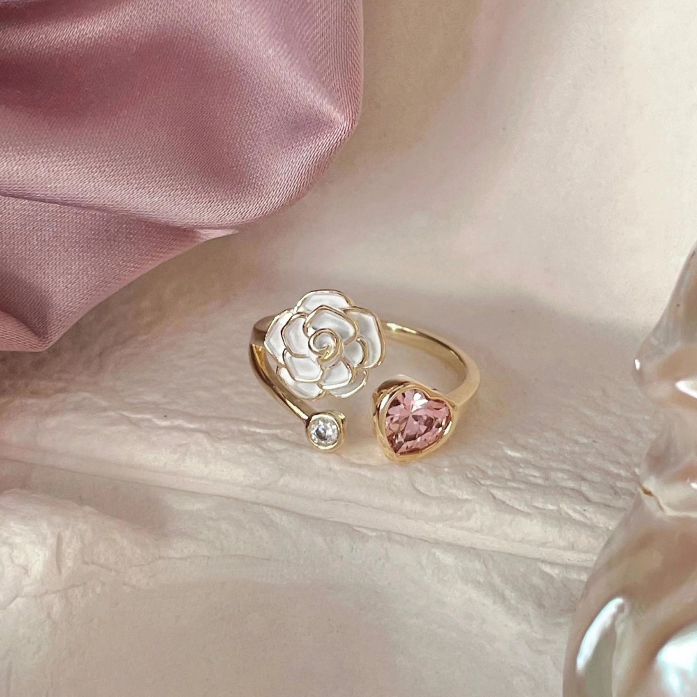 Nhẫn Đính Đá Opal Màu Hồng Thiết Kế Tinh Tế Thời Trang Cao Cấp