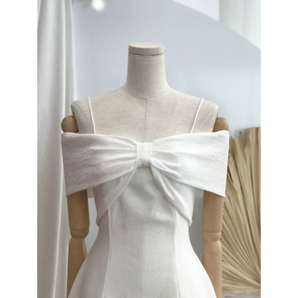 Đầm dự tiệc trễ vai 2 dây nơ ngực xinh xắn Cherry Dress | BigBuy360 - bigbuy360.vn