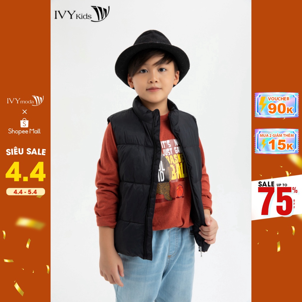 [NHẬP WABRTL5 GIẢM 10% TỐI ĐA 50K ĐH 250K ]Áo khoác phao sát nách bé trai IVY moda MS 79K0767