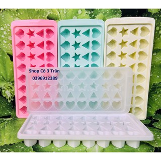 Khay đá trái tim, ngôi sao, chiếc lá HPL87 - Vỉ đá bằng nhựa cao cấp, an toàn HOFACO