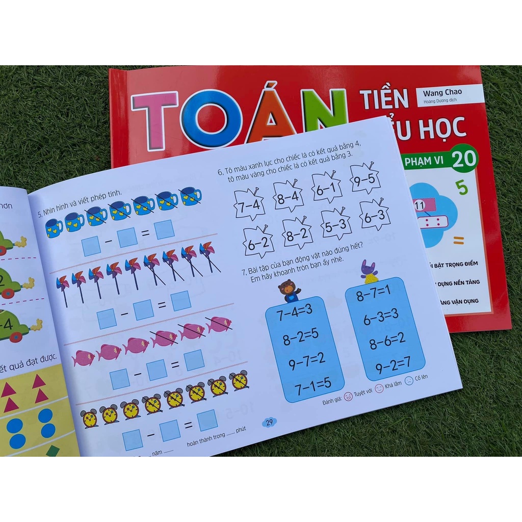 Sách Toán tiền tiểu học - Cộng trừ trong phạm vi 10, 20 (Bộ 2 quyển)