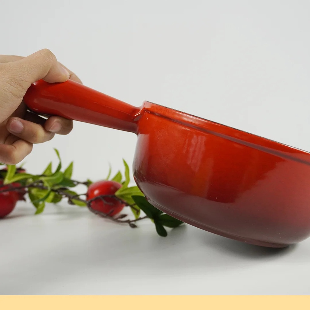 Quánh gang không nắp Lecreuset Schwenkkasserolle Kirsche màu đỏ đủ size [nhập Đức chính hãng]