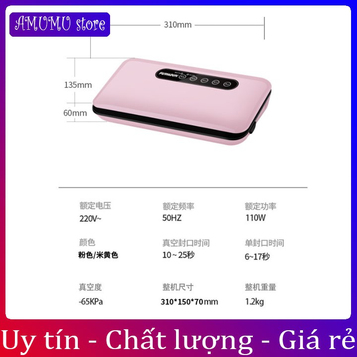 [Hàng cao cấp] Máy Hút Chân Không Thực Phẩm Mini Bảo Quản Thực Phẩm Gia Đình Nội Địa Trung Cao Cấp Tặng kèm 10 Túi