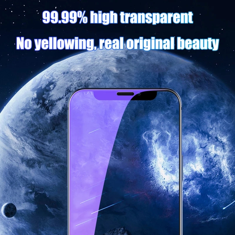 Kính cường lực chống ánh sáng xanh bảo vệ mắt chất lượng cao cho For IPhone 15 14 13 12 Mini 11 Pro X Xs Max XR 6 6s 7 8 Plus