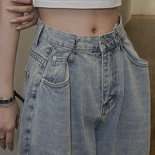 Quần Jeans Nữ Lưng Cao Ống Rộng Thời Trang Hè 2021