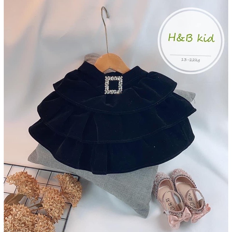 25kg CHÂN VÁY NHUNG TẦNG CHO BÉ GÁI SIÊU ĐẸP