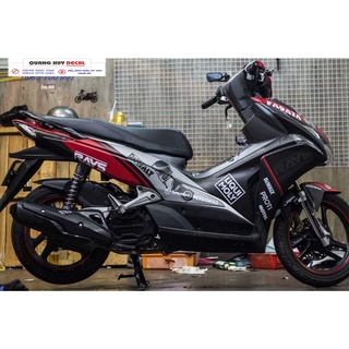 Tem xe air blade đỏ xám đen, tem trùm xe air blade, tem xe ab, tem dán xe máy ab đỏ xám đen