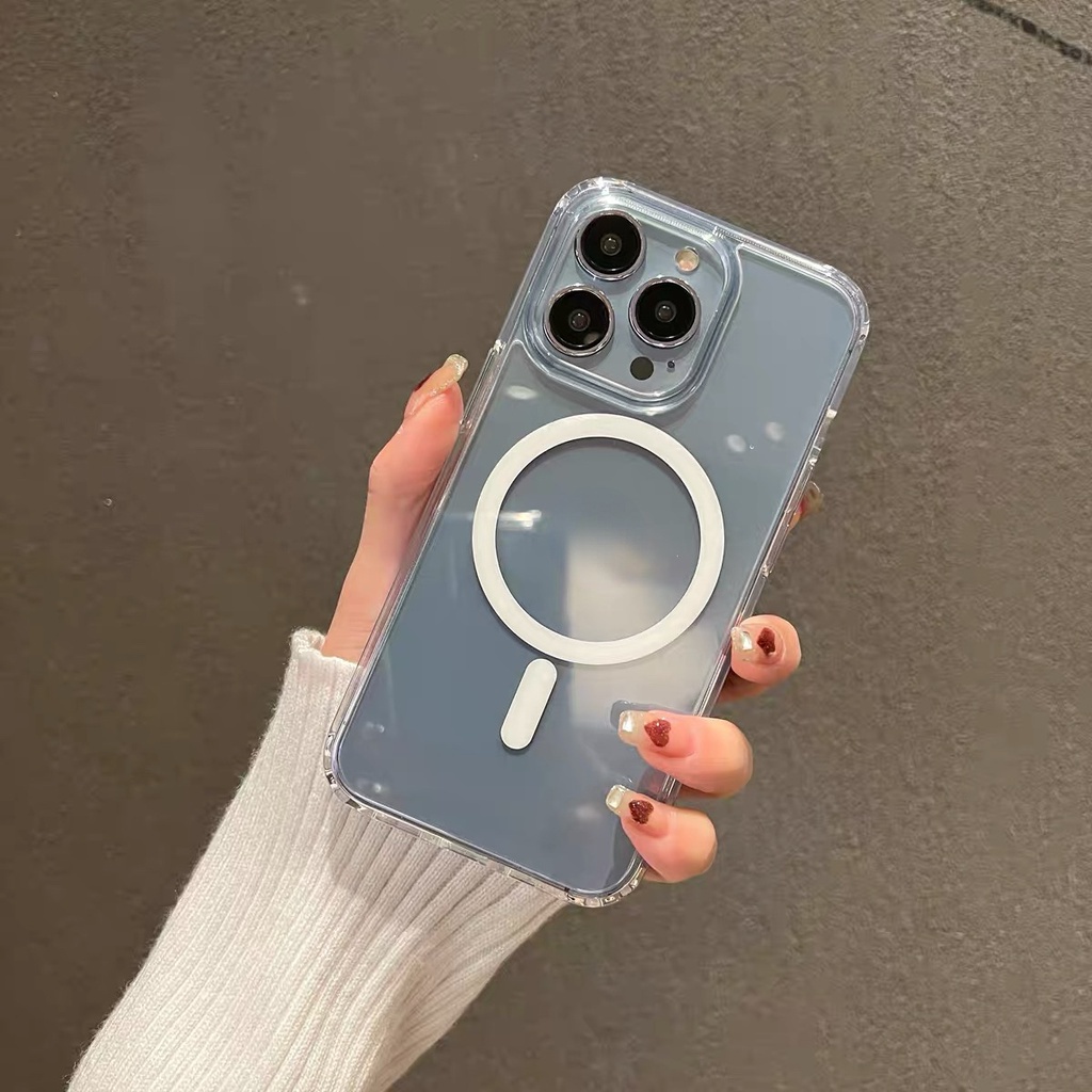 Magnetic Case for IP 14 Pro Max 12 11 Pro Max Mini 6/7/8 plud X XR , Ốp lưng IP Chống Sốc từ tính Trường hợp trong suốt