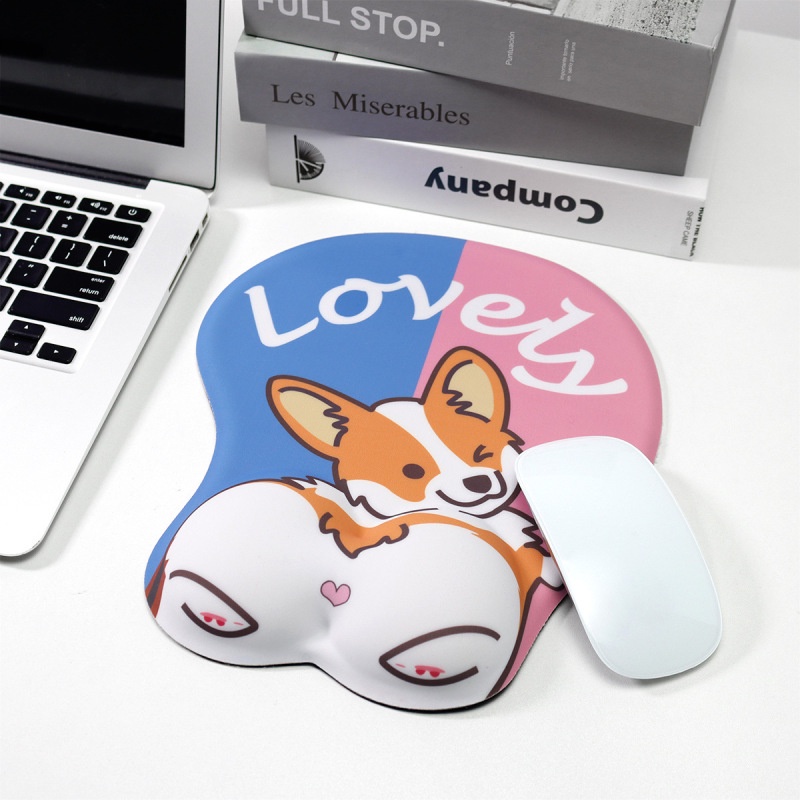 Miếng lót chuột silicon hình corgi 3D dễ thương