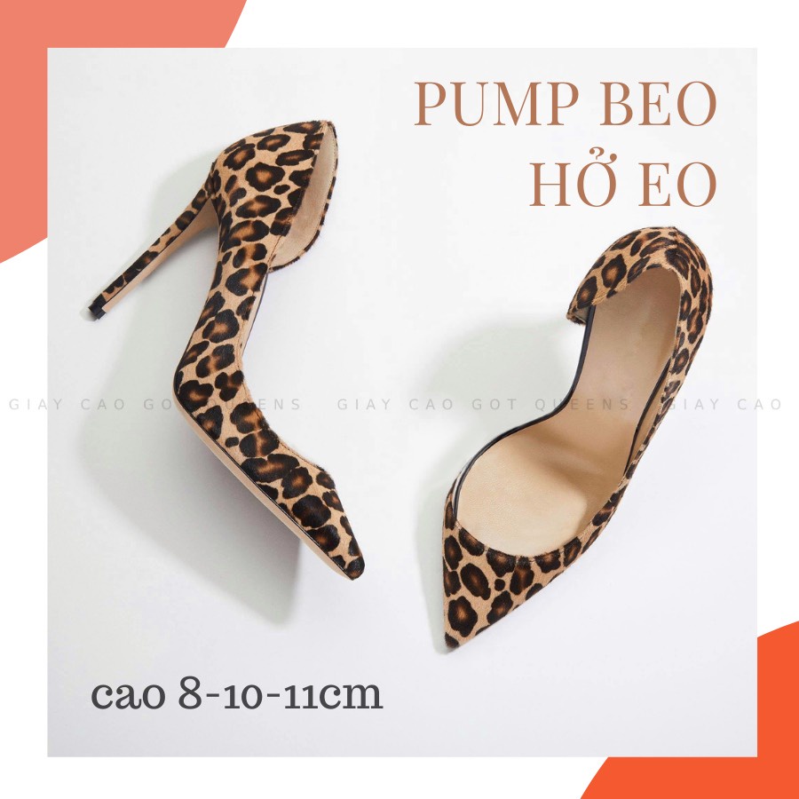 Giày Cao Gót Mũi Nhọn Nữ Hở Eo Da Beo Da Lộn Sang Trọng Nữ Tính, Dễ Mang, Chất Liệu Êm Ái Bảo Hành 1 Năm Cao 9-11 Phân