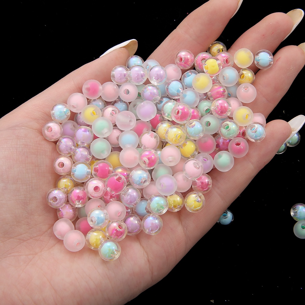 Hạt Tròn Acrylic Trong Suốt 8mm Dùng Làm Trang Sức DIY