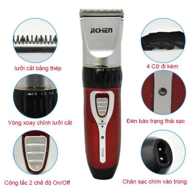 [Mã 159FMCGSALE giảm 8% đơn 500K] Tông đơ cắt tóc cho bé và gia đình Jichen 0817