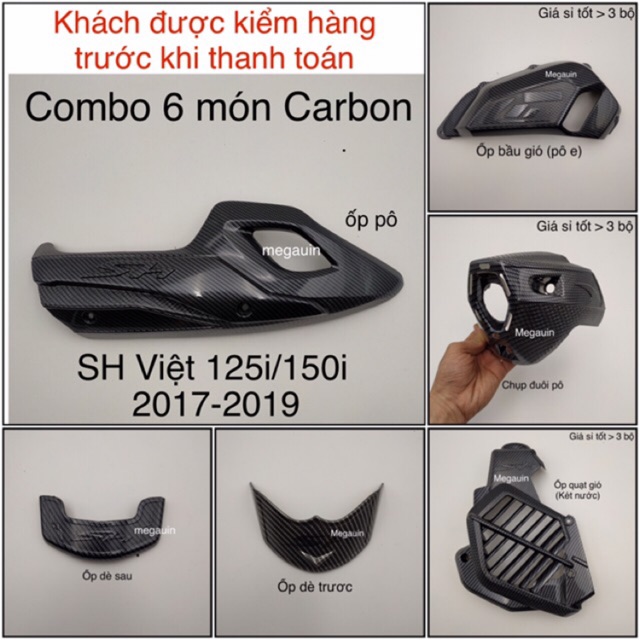 COMBO ỐP 6 MÓN CÁC BON SH 2017-2019 (SH VIỆT 125i/150i)