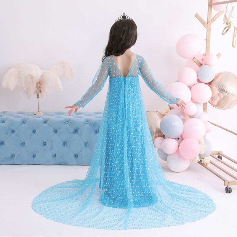 Trang phục Nữ Hoàng Băng Giá Frozen dành cho bé gái, bộ váy đầm hoá trang công chúa Elsa cực kỳ xinh xắn