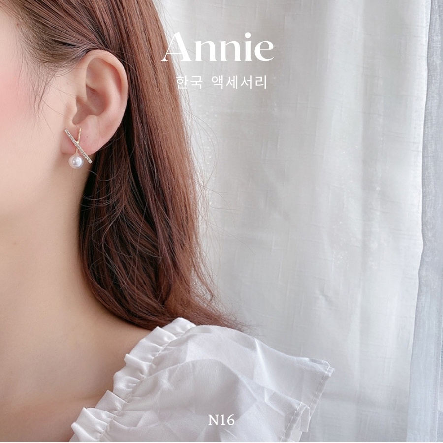 Bông tai bạc zircon cao cấp phong cách hiện đại sang trọng ANNIE