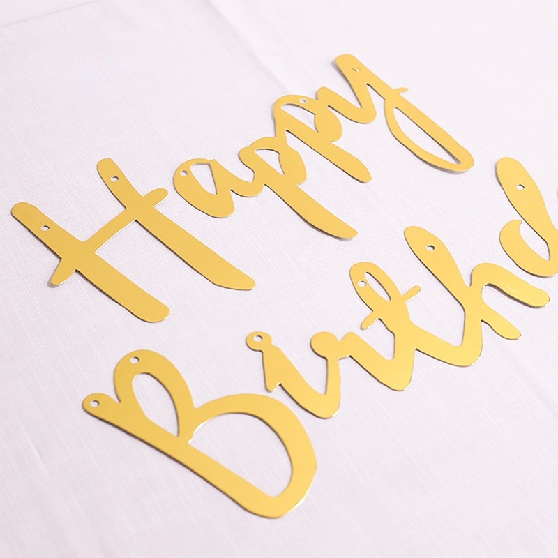Banner Chữ Happy Birthday Màu Vàng/Bạc/Bạc Trang Trí Tiệc Sinh Nhật
