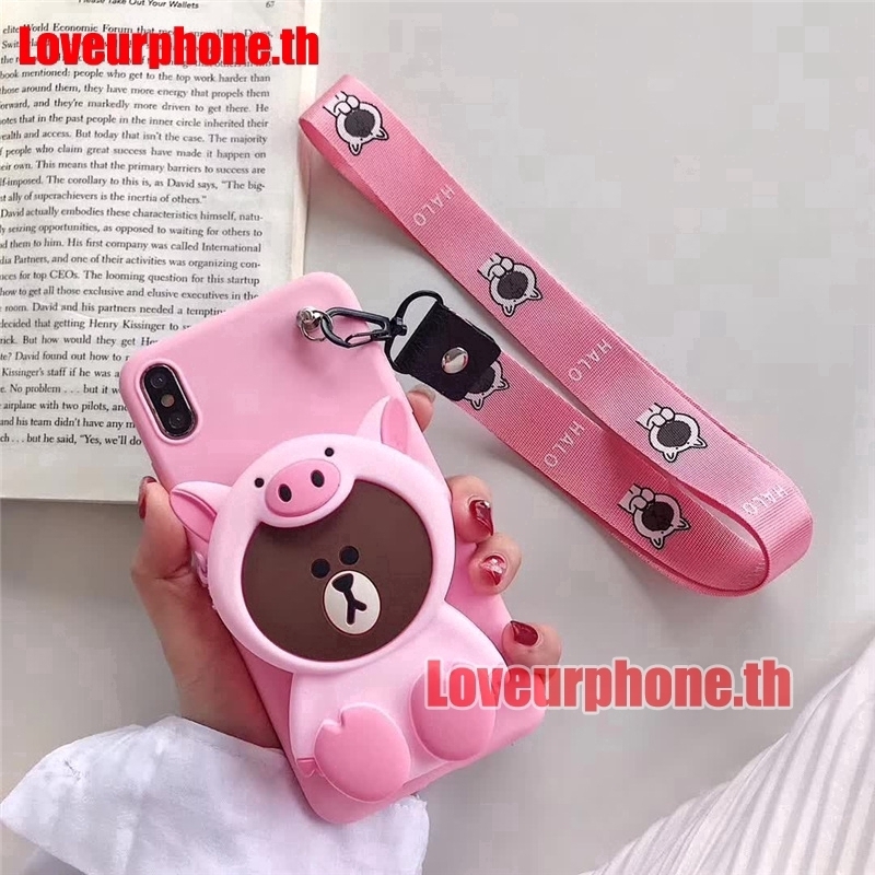 Ốp điện thoại hình hoạt hình 3D có dây cho Samsung Galaxy A51 A71 A81 A91 A01 A11 A21 Note 10 Lite S10 Lite