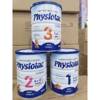 Sữa bột Physiolac số 1, 2, 3 900g Date 2023 [Mẫu mới]