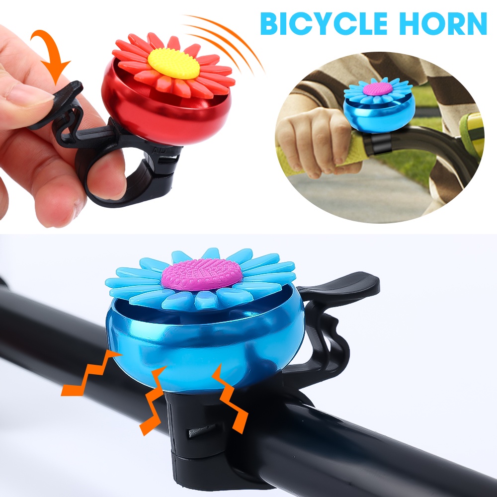 1 Chuông Gắn Xe Đạp Leo Núi Hình Hoa Cúc/ Hoa Cúc Dễ Thương Vui Nhộn Cho Bé