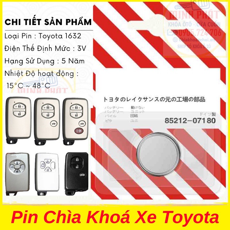 Pin Chìa Khoá Xe Ô Tô Toyota Camry 3.5 Land Cruiser