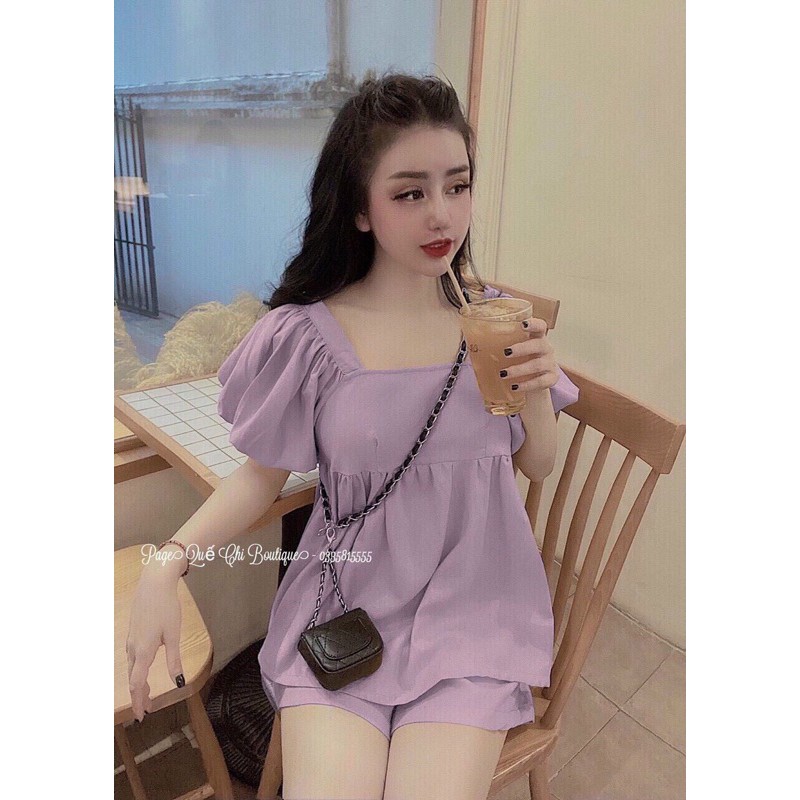 🛑FREE SHIP🛑 Set Bộ Đùi chất Kate form đẹp ngất ngây