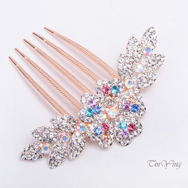 GETNOIVAS Lược Cài Tóc Chống Trượt Đính Hoa Phong Cách Hàn Quốc Thời Trang