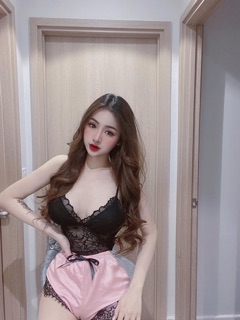 Set ngủ lụa satin áo ren mềm cao cấp
