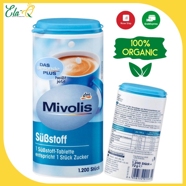 Đường ăn kiêng MIVOLIS nhập khẩu Đức hộp 1200 viên - dành cho người ăn kiêng, giảm cân, tiểu đường, keto/das, béo phì