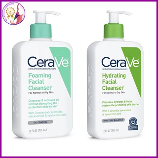 Sữa rửa mặt cerave hydrating & foaming facial cleanser 355ml