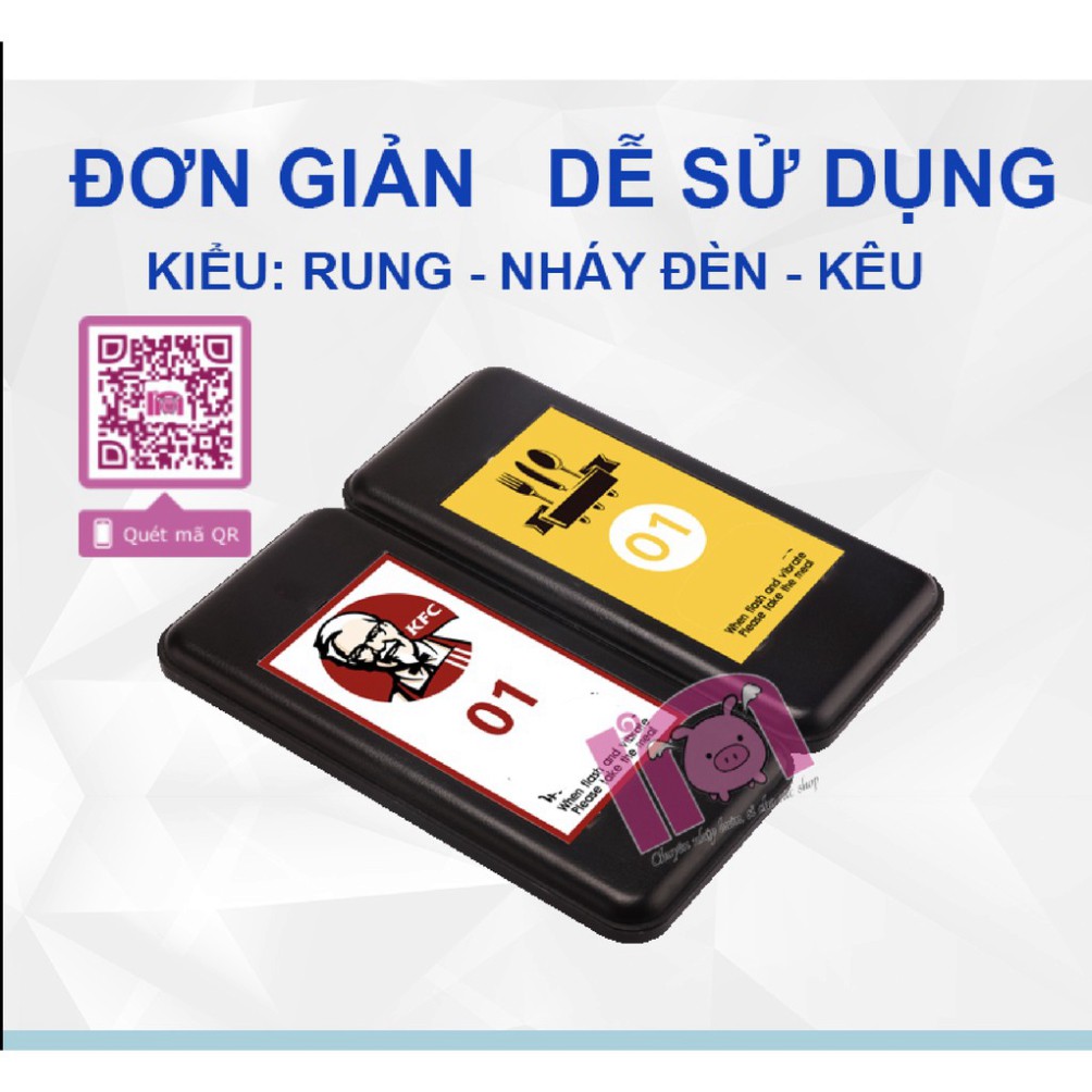 Bộ 16 thẻ rung ivn030 tự phục vụ khi đồ ăn uống làm xong thẻ chip order cho quán trà chanh trà sữa cà phê nhà hàng