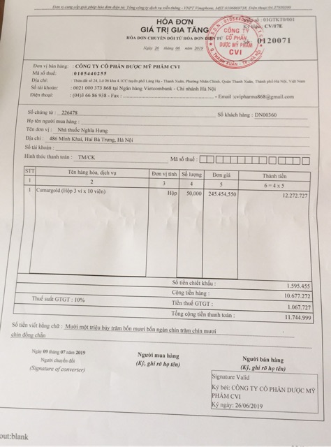 CUMARGOLD new thực phẩm bảo vệ sức khoẻ