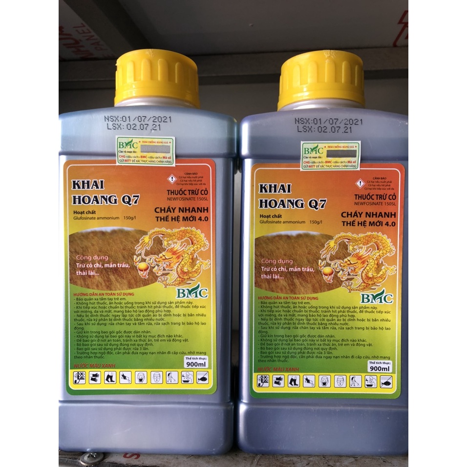 THUỐC CỎ CHÁY THẾ HỆ MỚI KHAI HOANG Q7 - 900 ML - cỏ cháy nhanh thế hệ mới 4.0- có tem chống hàng giả